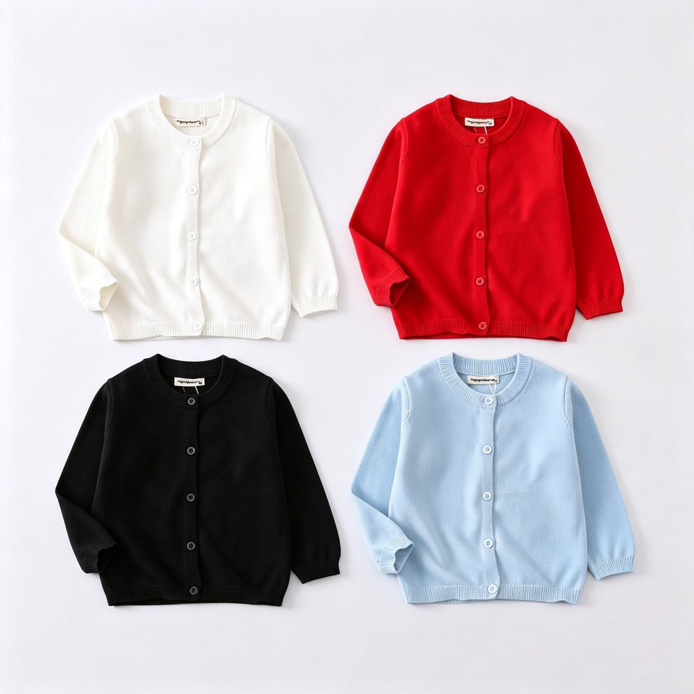 Knit Cardigan Infant - Cardigã infantil de malha sólida, suéter