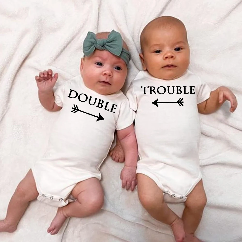 Baby Clothing Brands - Bebê recém-nascido bodysuits duplo problema gêmeo