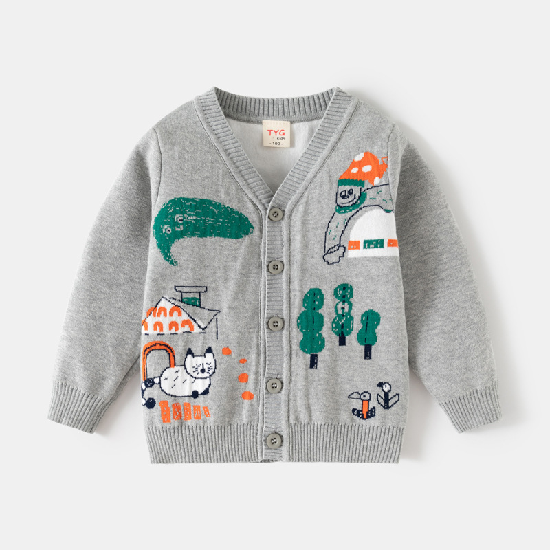 Knit Cardigan Infant - 2-8t criança bebê menino menina camisola