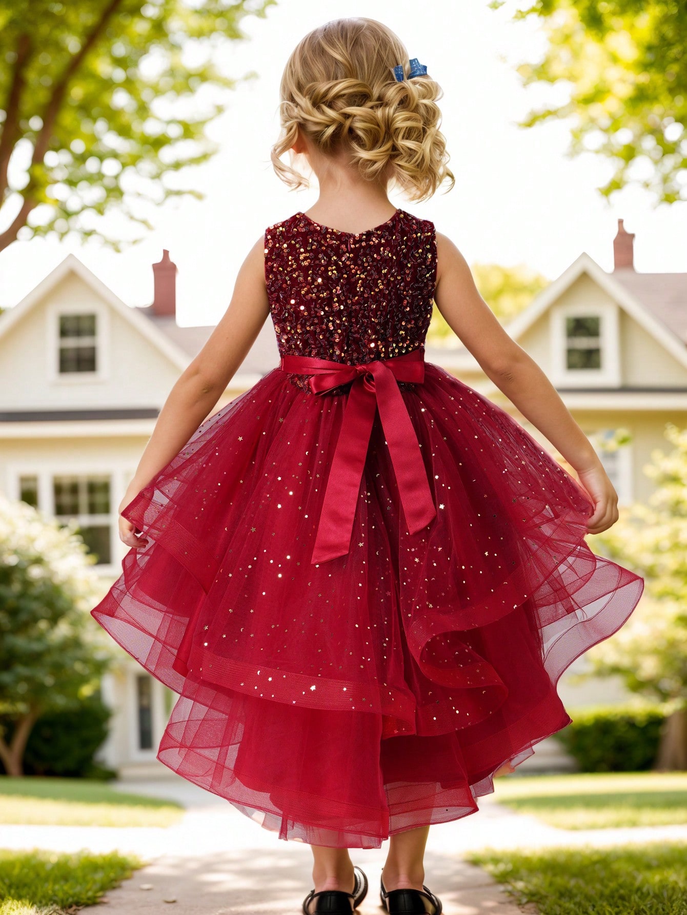 Vestido de Princesa Floral com - Baby Clothing Discount avaliação e preço