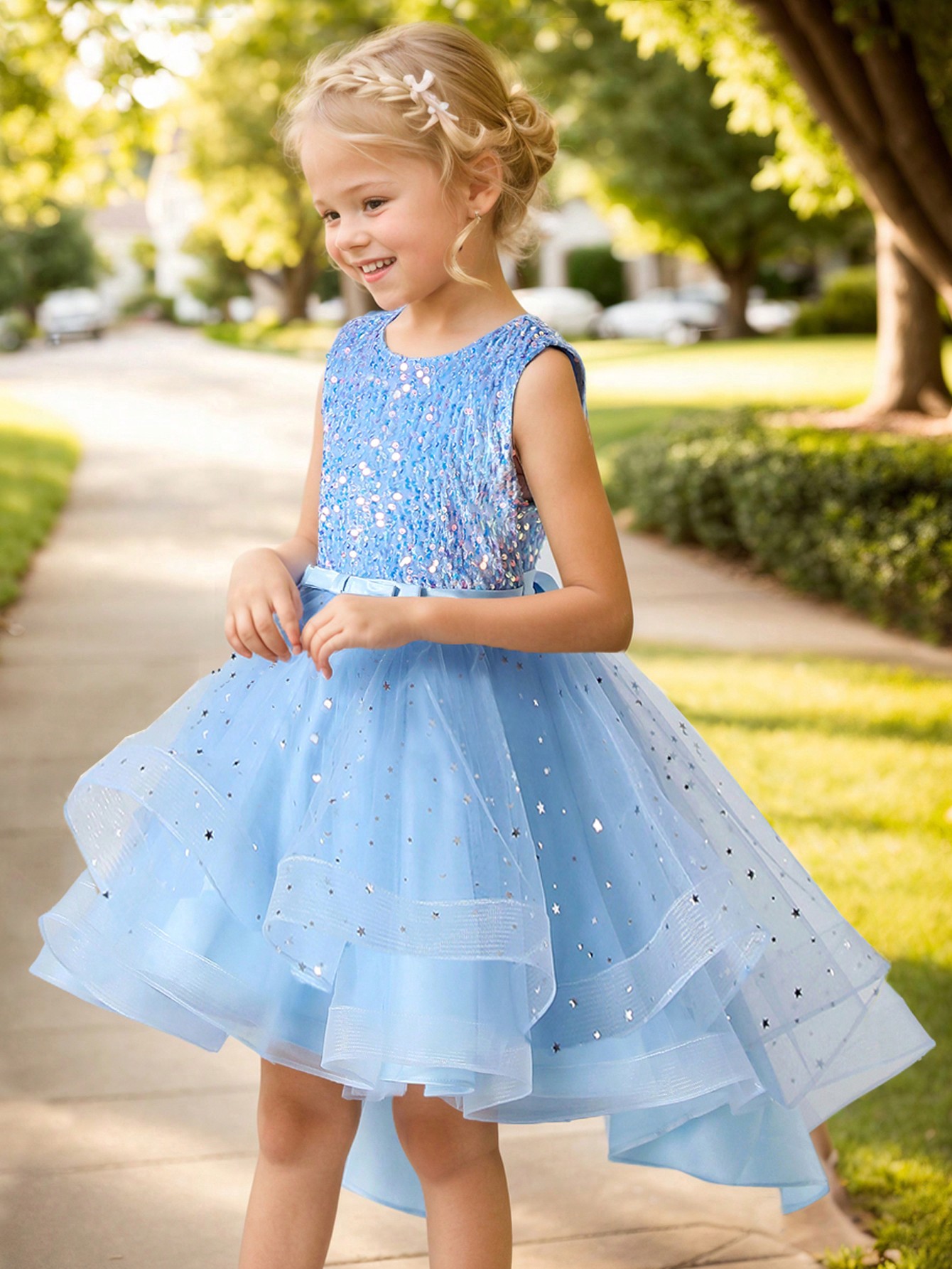 Vestido de Princesa Floral com - Baby Clothing Discount avaliação e preço