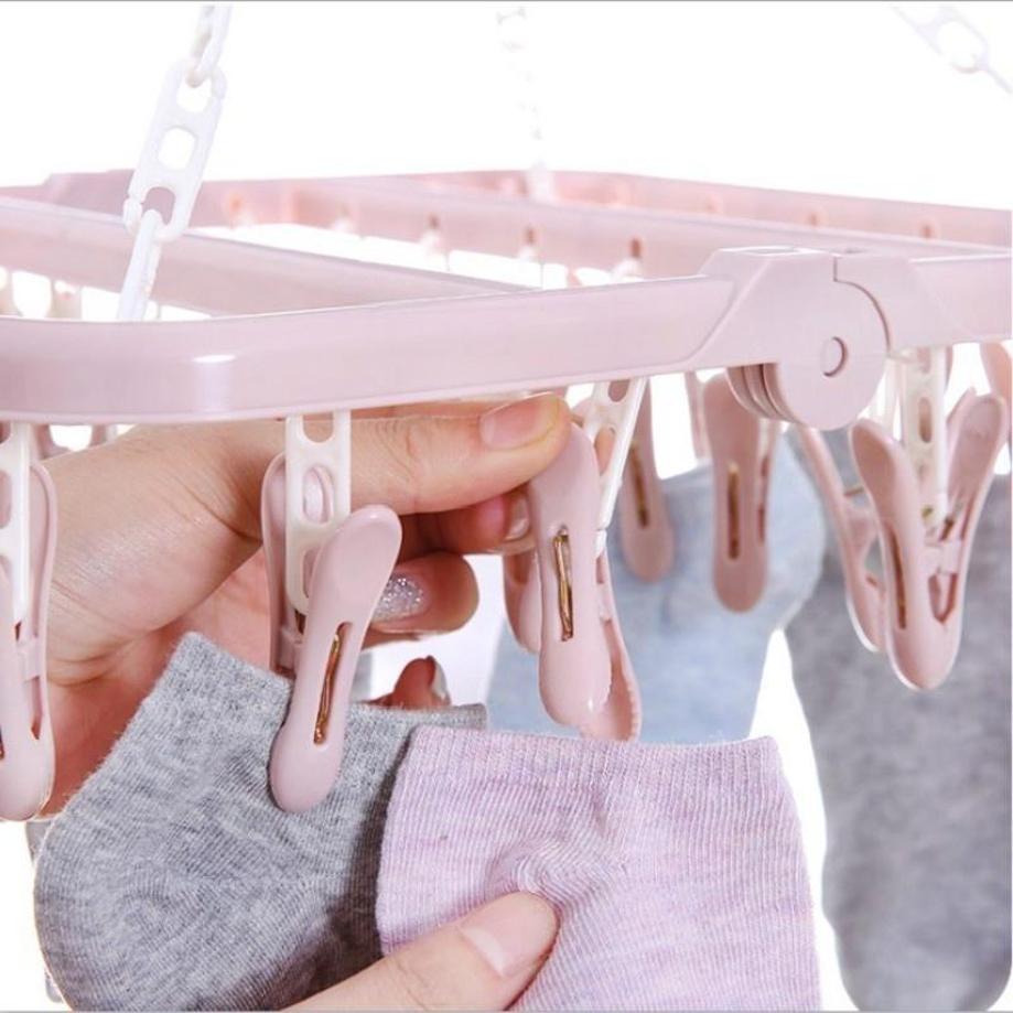 1 Pcs 32 Clips Folding Clothes - Baby Clothing Hanging Rack avaliação e preço