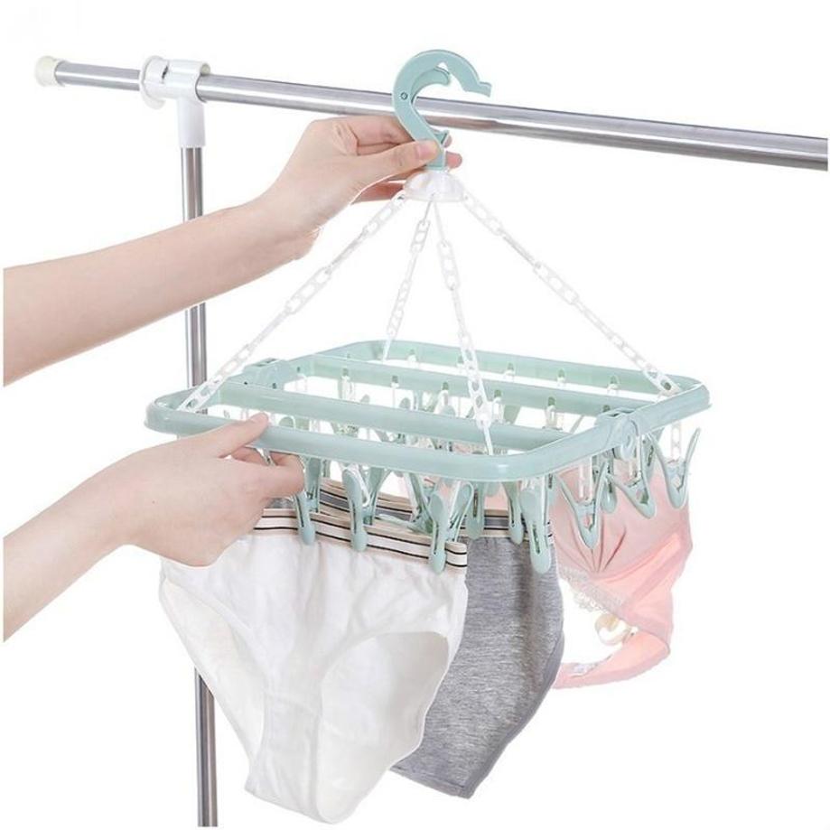 1 Pcs 32 Clips Folding Clothes - Baby Clothing Hanging Rack avaliação e preço