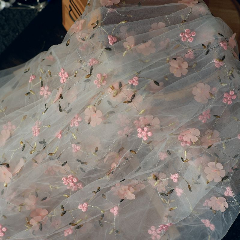Tecido de Renda Floral 3D Bord - Baby Clothing Organic avaliação e preço